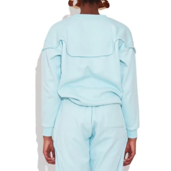 BBXBRAND Luxury Powder Blue Crewneck Sweatshirt - Picture 3 of 9